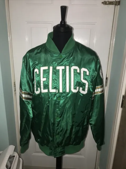 Rare Genuine Boston Celtics NBA Starter Jacket Green Bomber Varsity - Size Large