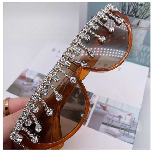 Womens Sunglasses UV400 Bling Tassel Rhinestone Elegant Personalized For Party K