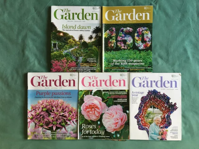 RHS The Garden magazine March - July 2016 5 magazines used