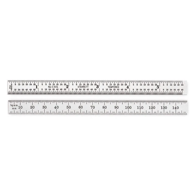 STARRETT C331-300 Steel Rule,Flexible,12 In,Type 31 Grad