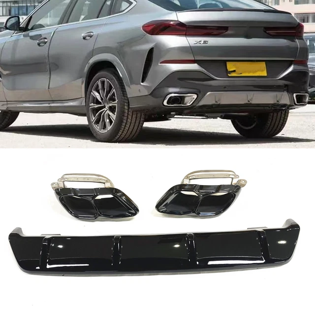 Paraurti posteriore auto diffusore labbro + terminali di scarico per BMW G06 LCI X6 2023-2024