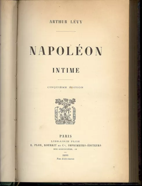 NAPOLEON INTIME - A. Levy 2