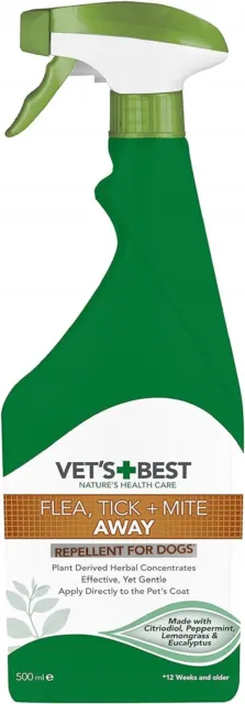 Vet's Best Flea Tick and Mite Flea Treatment Spray for Dogs | Plant Based