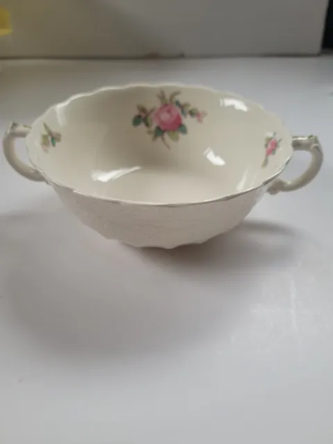 Vintage Spode Jewel Copeland Billingsley Rose England 2 Handle Soup Bowl