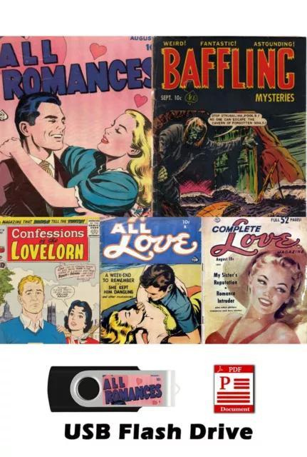 HUGE All Romance, Baffling Mysteries & more - 39 Comics on 16GB USB Drive in PDF