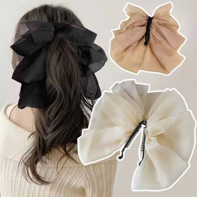 Multi-layer Bowknot Hair Clip Satin Barrette Hairpin Ponytail Hair Accessories Ⓔ