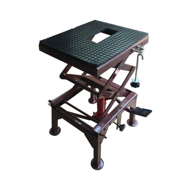 New Motorcycle Center Lift Jack Hoist Stand Dirt Bikes ATV Platform Center Brown