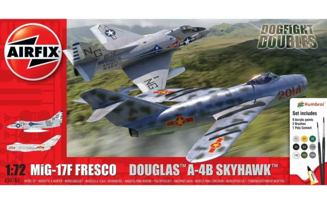 Airfix A50185 Mig 17F Fresco Douglas A-4B Skyhawk Dog Fight Double Starter Set