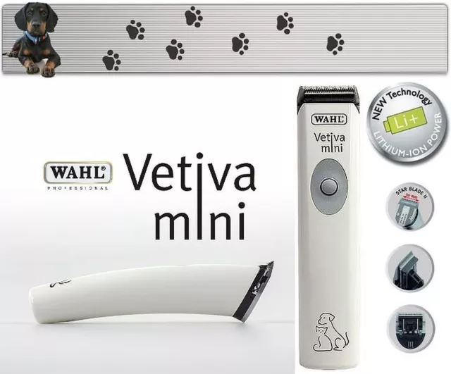 Wahl Vetiva Mini Lithium-Ion Profi Tierhaar Akku-/Netz Trimmer"Neu"