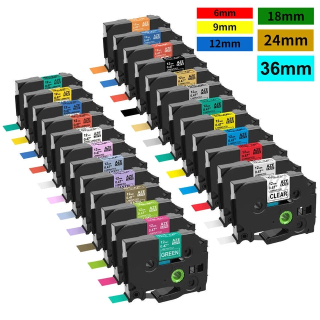 Brother Nastro Etichettatrice (12mm X 4m) Nero Su Bianco P TOUCH - Foto 11