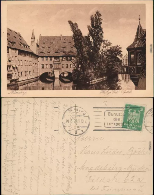 Ansichtskarte Nürnberg Heilige Geist Spittal 1928