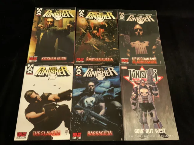 Punisher Max by Garth Ennis Vol 2-6 + 2 Marvel TPB 2018 See Desc. VG 17