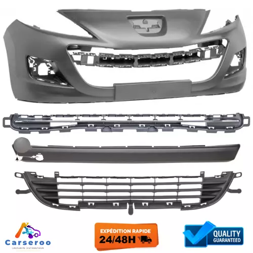 Pare-choc avant complet neuf pour Peugeot 207 Phase 2 Berline, CC, SW + grilles