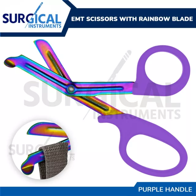 Purple Heavy Duty Trauma EMT/Paramedic Shears Multi Rainbow Color German Grade