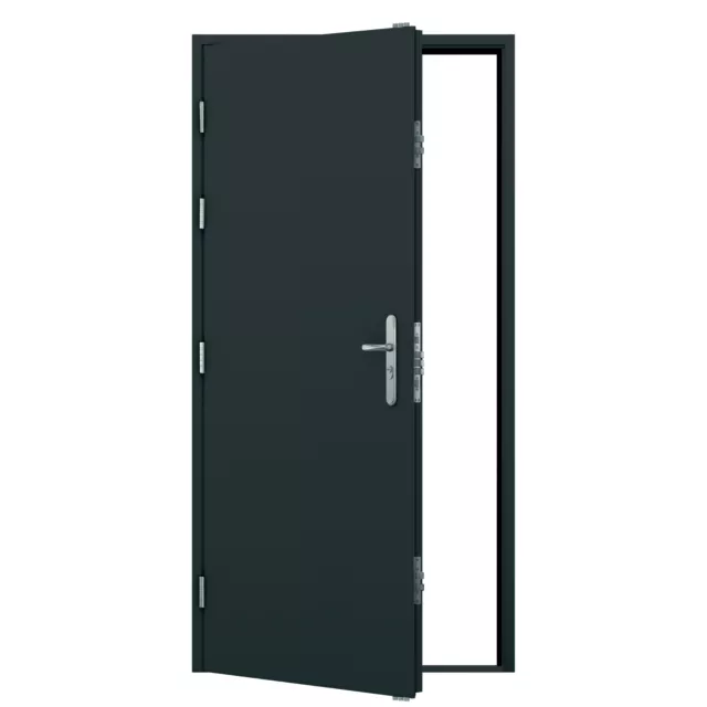 Steel Security Personnel Door - Anthracite Grey - 19 Locking Pts | Latham's