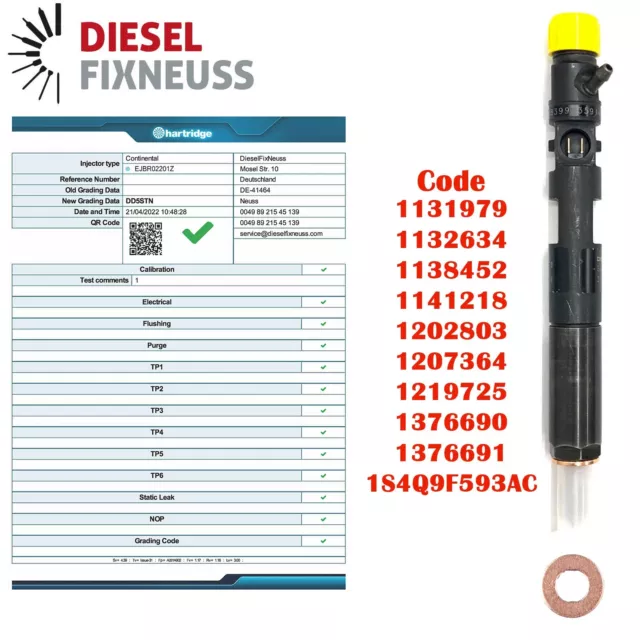 Einspritzdüse Injektor DELPHI Ford 1,8TDCI EJBR01601Z EJBR02201Z 1S4Q-9F593-AF