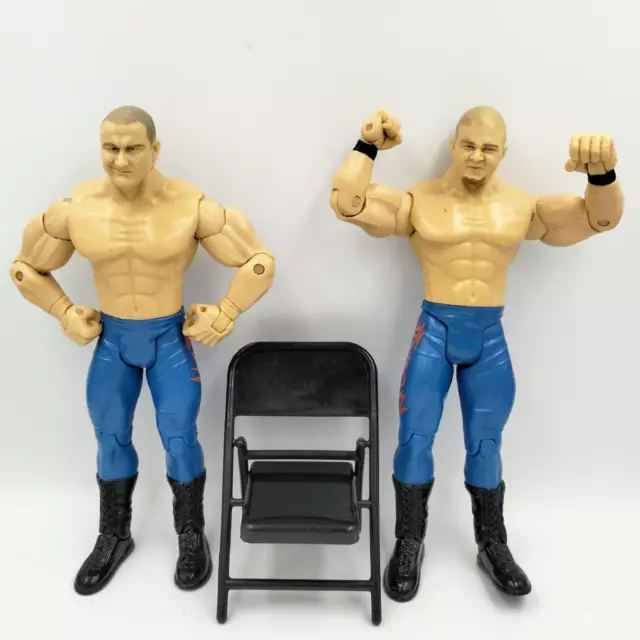 WWE Doug Danny Basham Brothers w/Chair 2003 Jakks 7" Wrestling Action Figures x2 WWE Doug Danny Basham Brothers w/Chair 2003 Jakks 7" Wrestling Action Figures x2