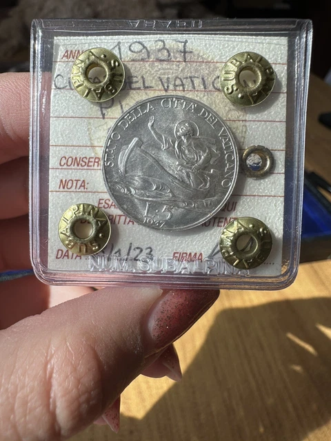 MONETA CITTA' DEL VATICANO PIO XI 5 LIRE 1937 sigillata FDC SUBALPINA