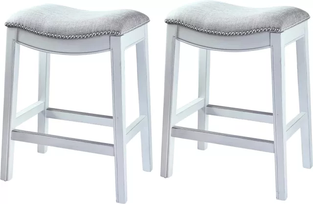 New Ridge Home Goods Zoey 31in. Bar-Height BAR HEIGHT- 31", Whitewash