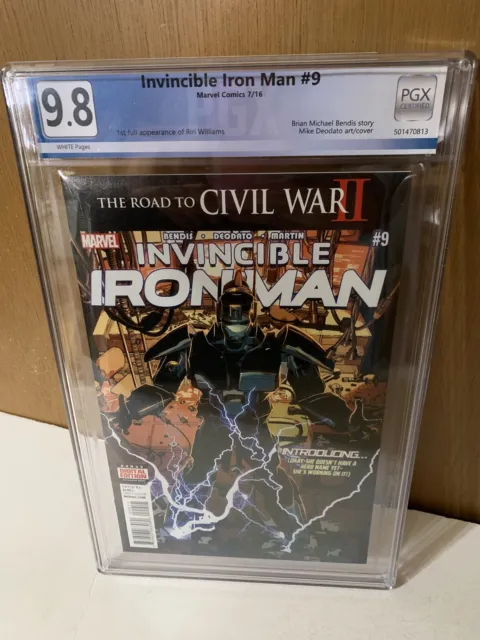 Invincible Iron Man 9 PGX 9.8 🔑1st FULL RIRI WILLIAMS🔥2016 Panther 2🔥CGC