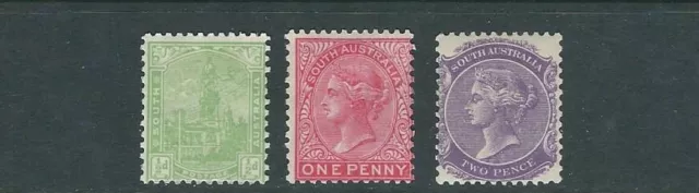 Du Sud Australie 1906-1912 Qv Portrait(Scott 144-146 1/2d 1d 2d) F MH