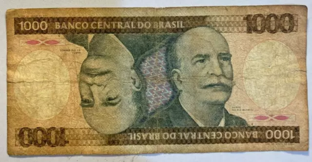 Brazil 1000 Cruzeiros ND (1986) circualted