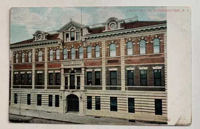 ca 1900s NY Postcard Poughkeepsie New York Court House building vintage Dutchess