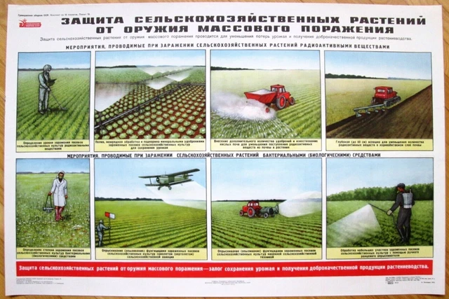 Poster Originale Russia Sovietica URSS Guerra Nucleare Protezione delle...
