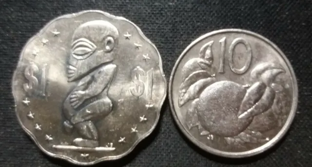 Cook Inseln Cook Island Münzsatz - 2 Münzen - 1 Dollar 10 Cents - 1992 2003