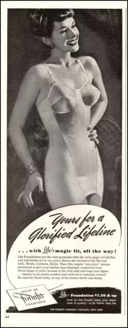 1947 LIFE FORMFIT BRA & GIRDLE Vintage Lingerie Pin Up Style AD Ladies  Underwear $10.99 - PicClick