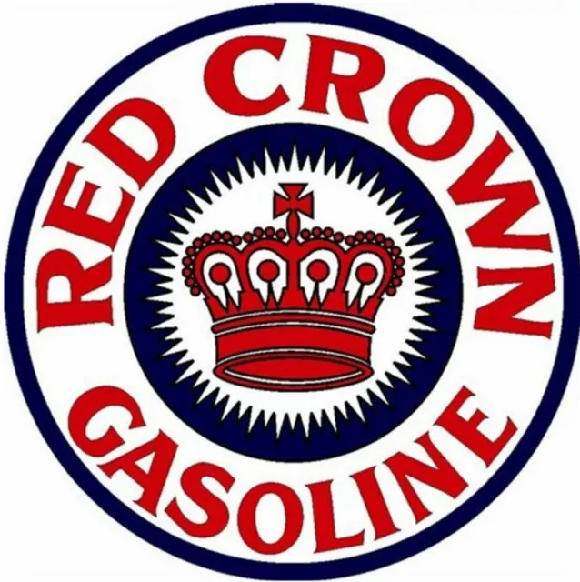 USA XXL US Schild: Red Crown Gasoline -  Durchmesser ca. 60 cm