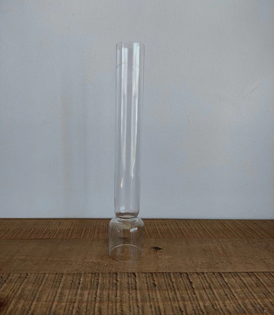 Cheminée/Abat-Jour En Verre Clair Pour Lampe à Pétrole/Huile - Hauteur 24,5 Cm, Diamètre ~5 Cm - Remplacement Vintage