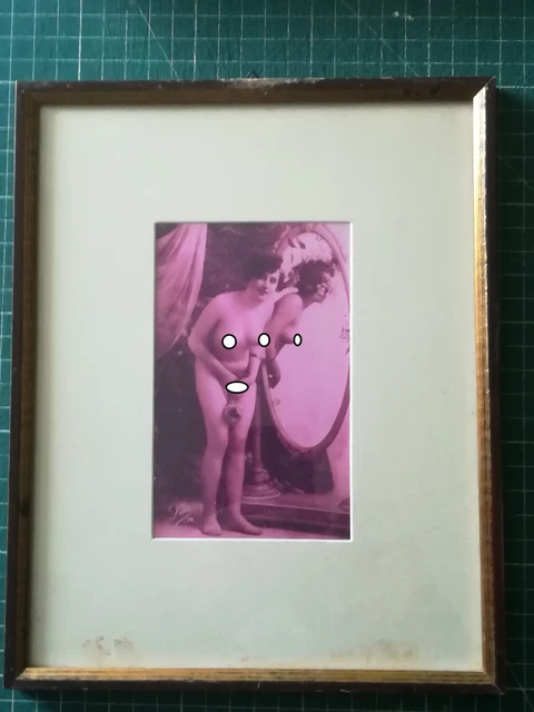 Phototypie Originale 1920 - Modèle Féminin, Déshabillé, Seins Nus - Tirage France