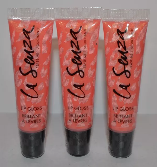 Lot Of 3 La Senza Tease Me Lip Gloss Shimmer Balm Color Glitter Tint Htf Rare