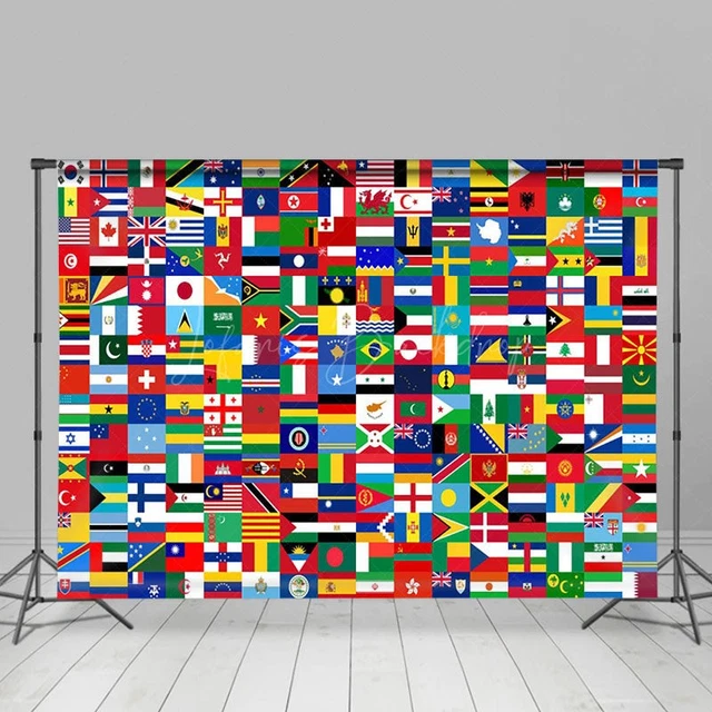 FLAG OF ALL Countries World Map Backdrop For Party $35.95 - PicClick AU