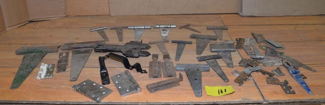 Rustic vintage barn door hinges old hardware latches parts collectible lot