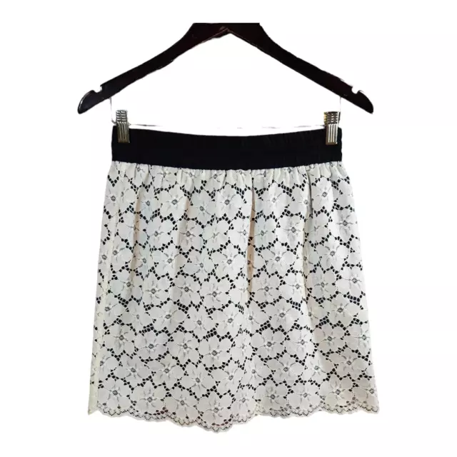 Weekend Max Mara Floral Lace Skirt in Cream & Black Cottagecore Women's US 4