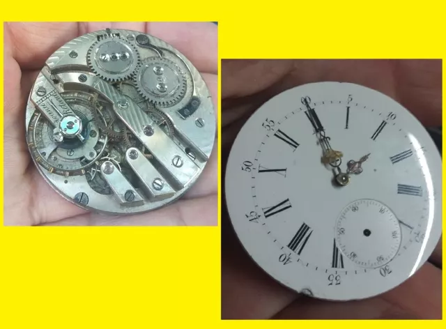 g  RARE movement for pocket watch HIGH QUALITY SWISS NICKEL PLATED 1900-20 apr