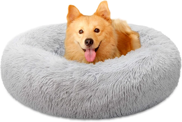 Dog Bed, Comfortable round Donut Cuddler Pet Bed, Self-Warming Faux Fur Dog Cat
