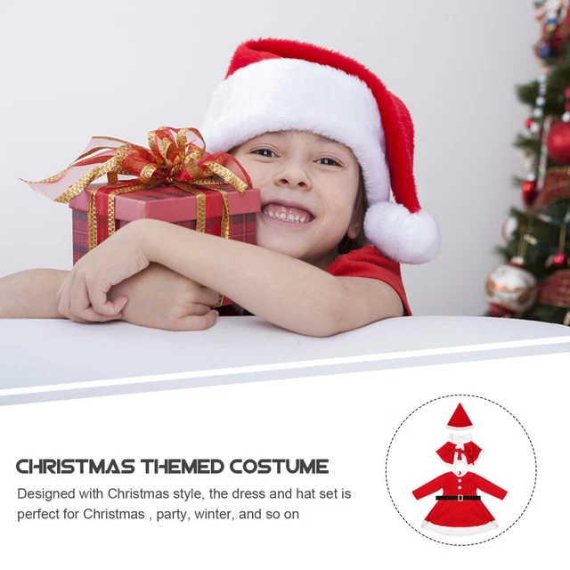 1 set costume bambina-babbo Natale, abito ragazza-babbo Natale,