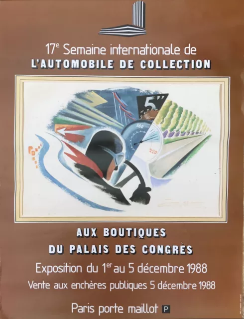 Affiche Géo Ham  Automobile Ancienne Collection 1988 Palais Des Congres