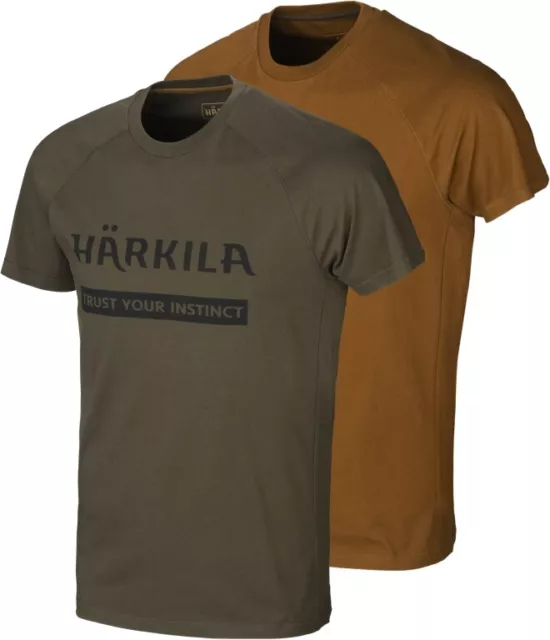 Neu!   HÄRKILA T-Shirt LOGO - 2er Pack - willow green /rustique clay