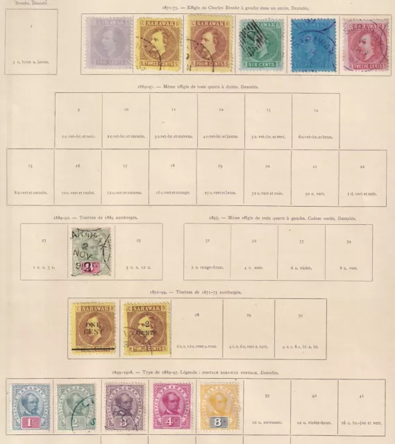 Sarawak 1871  collection of 14 CLASSIC stamps / HIGH VALUE!