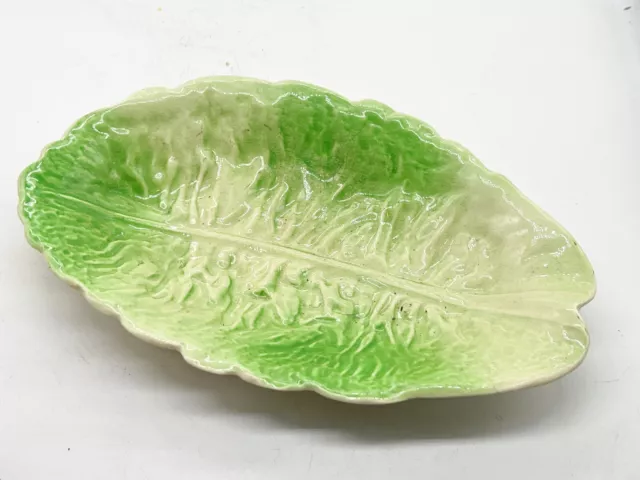 Vintage Empire Ware Green Cabbage Leaf Serving Bowl Dish Plate