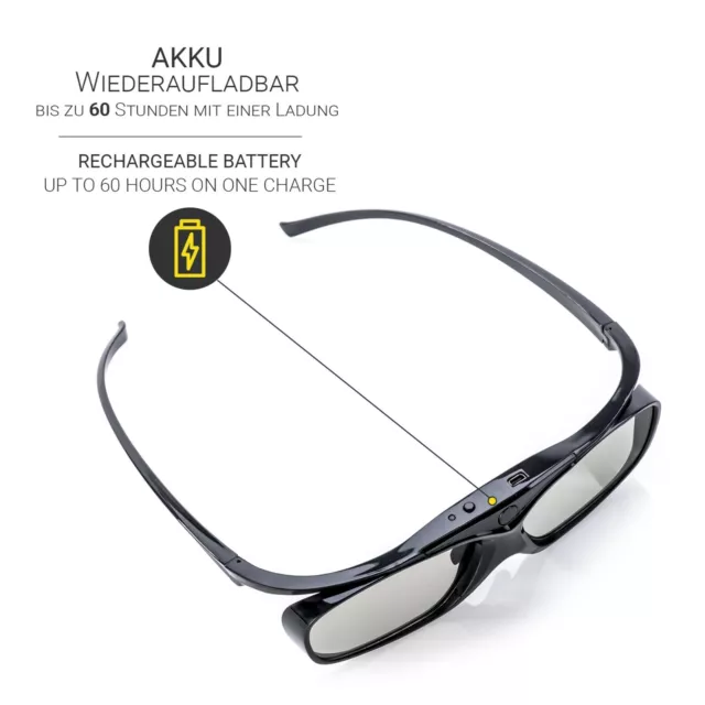 TDG-BT500A kompatible 3D Brille Black Heaven für Bluetooth FULL HD / HDR TV Sony 3
