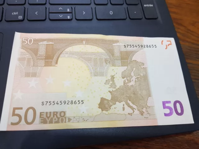 1X Billet 50 euros 2002 série S Signature Mario Draghi, tres bon état