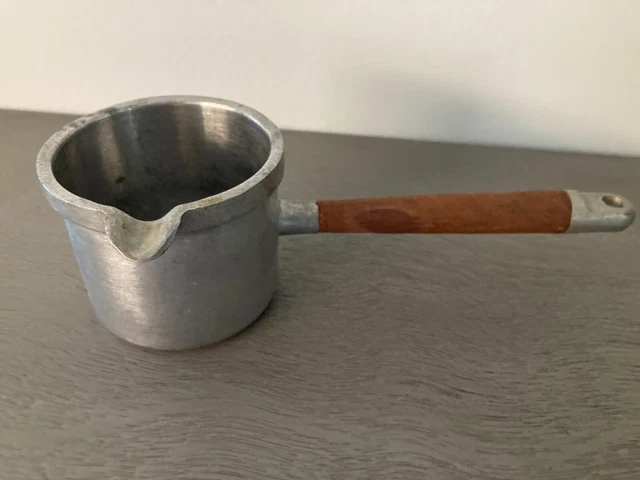 Alfred Knobler Warming Melting Butter Syrup Pot Pourer Wooden Handle - Vtg