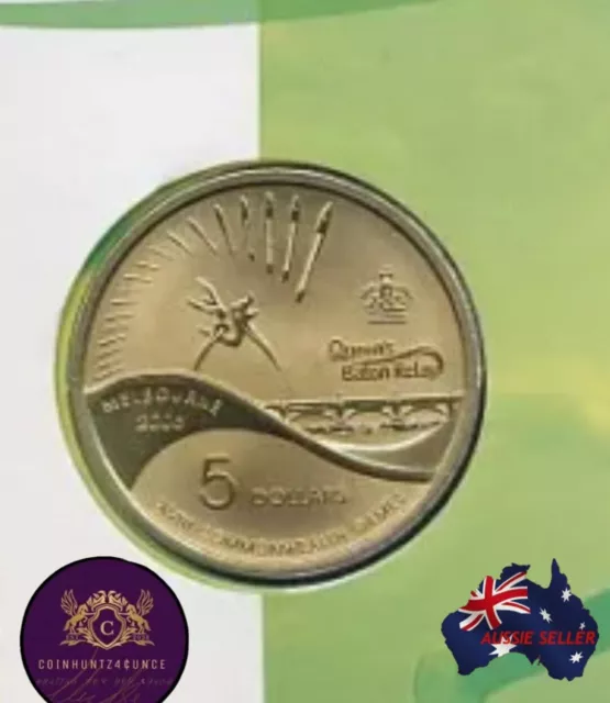 QEII REGINA  $5 Unc Coin QEENS RELAY crown Coin RARE Dollars