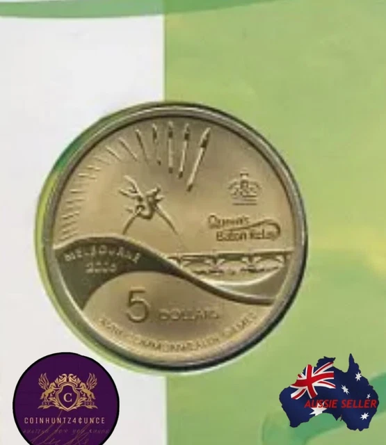 QEII REGINA  $5 Unc Coin QEENS RELAY crown Coin RARE Dollars