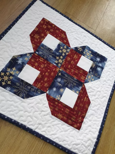 Handmade Patchwork Quilted Table Topper - 18" x 18"